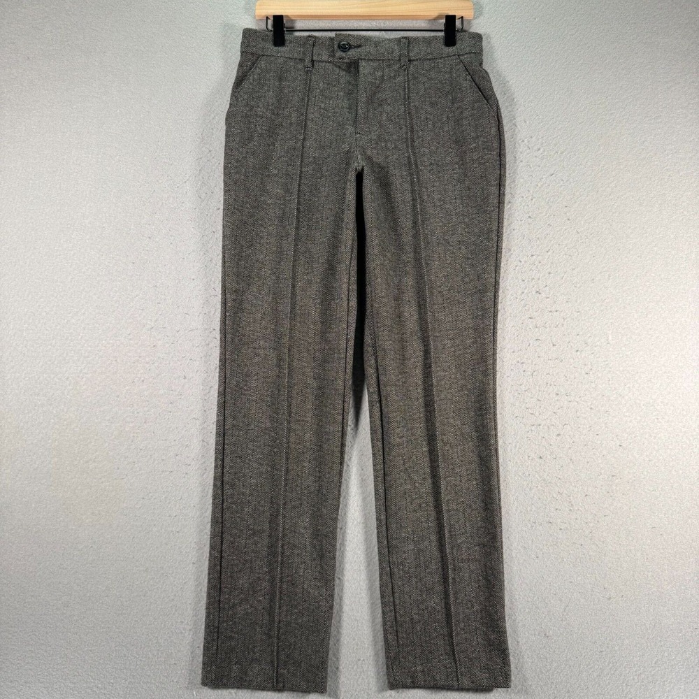 Lee Dress Pants Womens 6M Gray Regular Fit Straight Mid Rise Herringbone Career